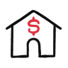 home with dollar sign